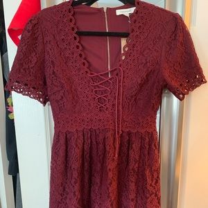 Francescas maroon dress